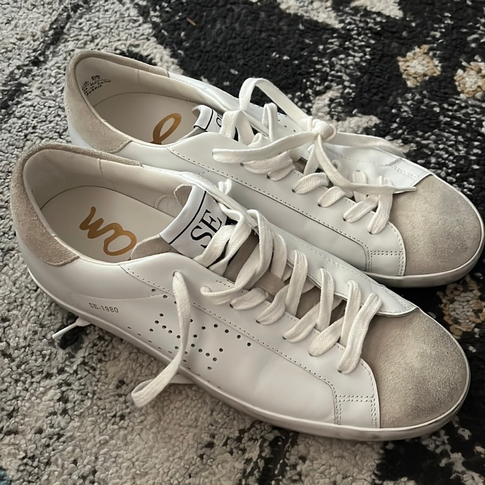 Same Edelman mock worn white shoes